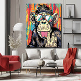 Painting by numbers art animal funny monkey with glasses